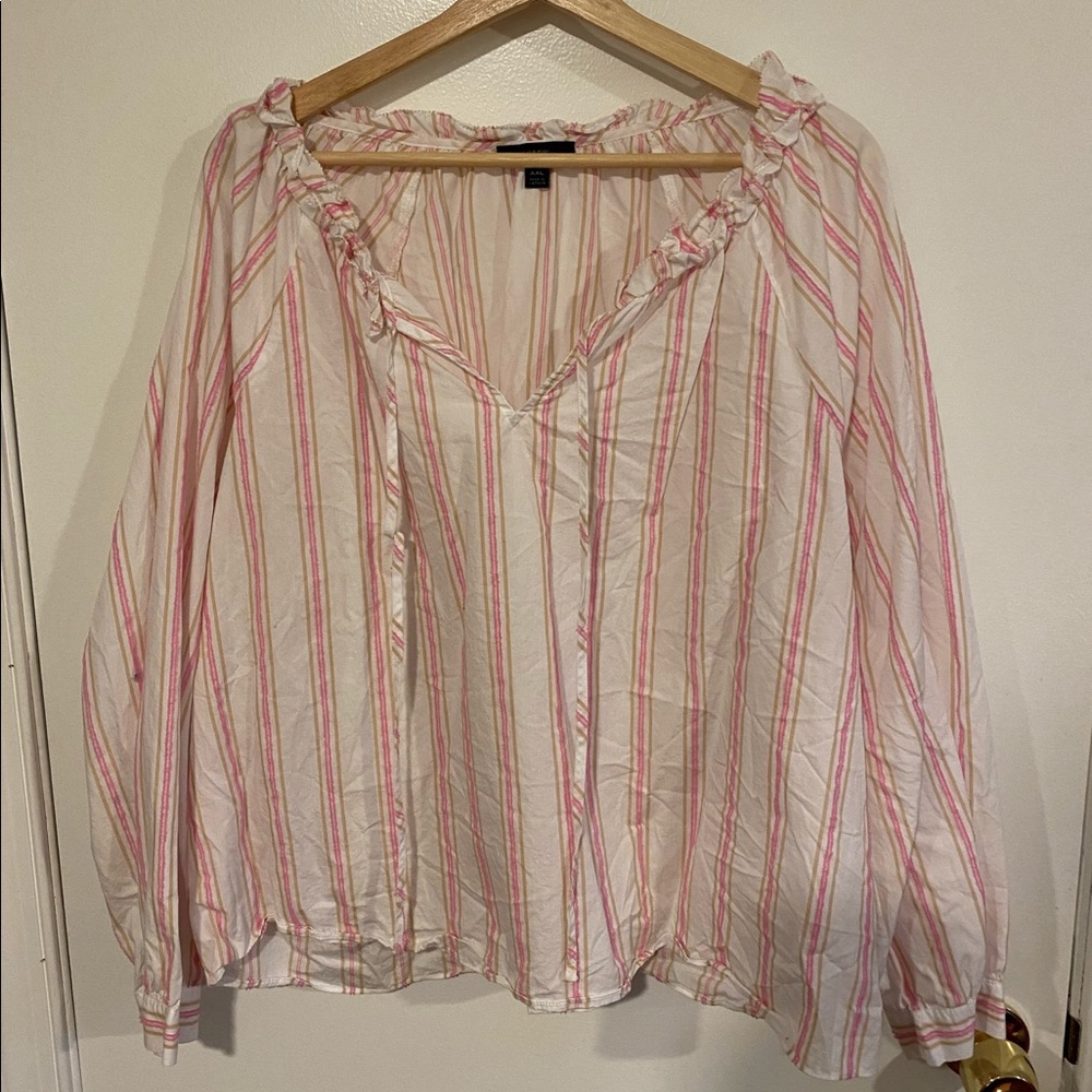 Jcrew Pink Pin Stripe Shirt (XXL)